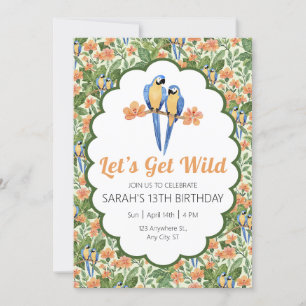 Invitación Consigamos el cumpleaños tropical de la jungla de 