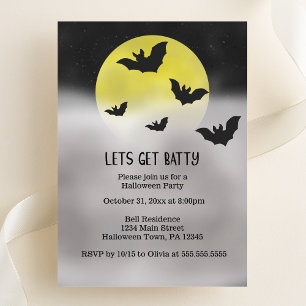 Invitación Consigamos una fiesta de Halloween de Batty