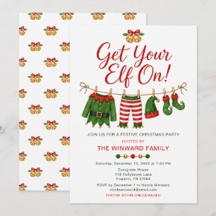Invitación Consigue que tu duende esté en la fiesta de Navida