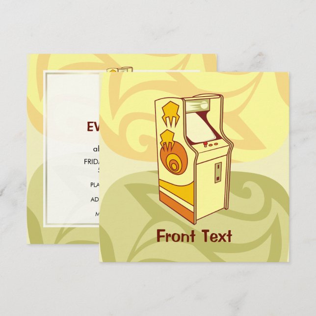 Invitación Consola de juegos de arcada de tallas (Anverso / Reverso)
