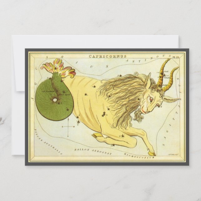 Invitación Constelación de cosecha de capricornio, espejo de  (Anverso)