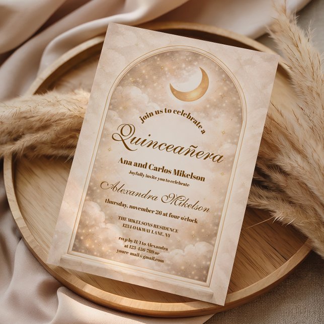 Invitación Constelación Dorada Quinceañera (Subido por el creador)