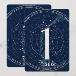 Invitación Constelación nocturna Mesa de números de boda bajo