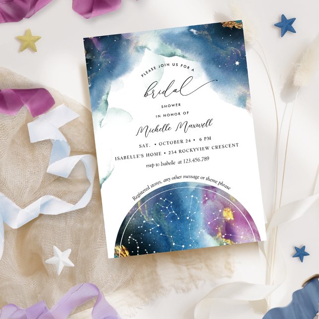 Invitación Constelaciones y estrellas de la ducha de novias c (Subido por el creador)