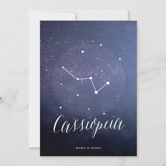 Invitación Constellation Star Table Number Cassiopeia (Anverso)