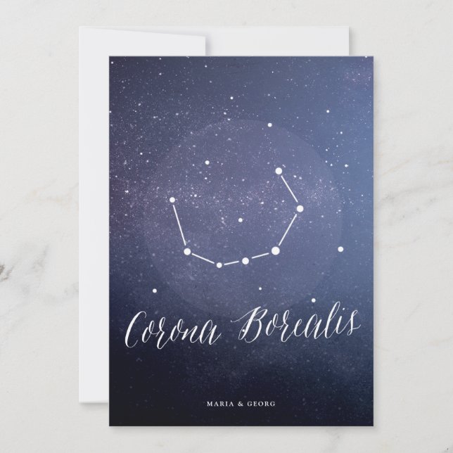 Invitación Constellation Star Table Number Corona Borealis (Anverso)