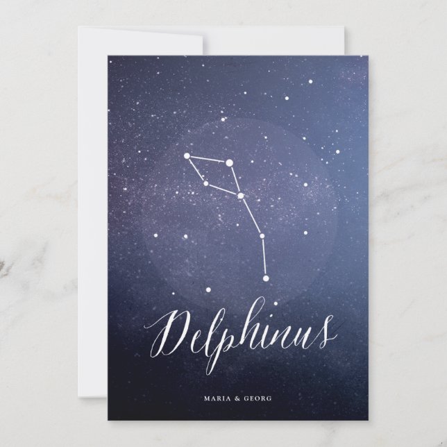 Invitación Constellation Star Table Number Delphinus (Anverso)
