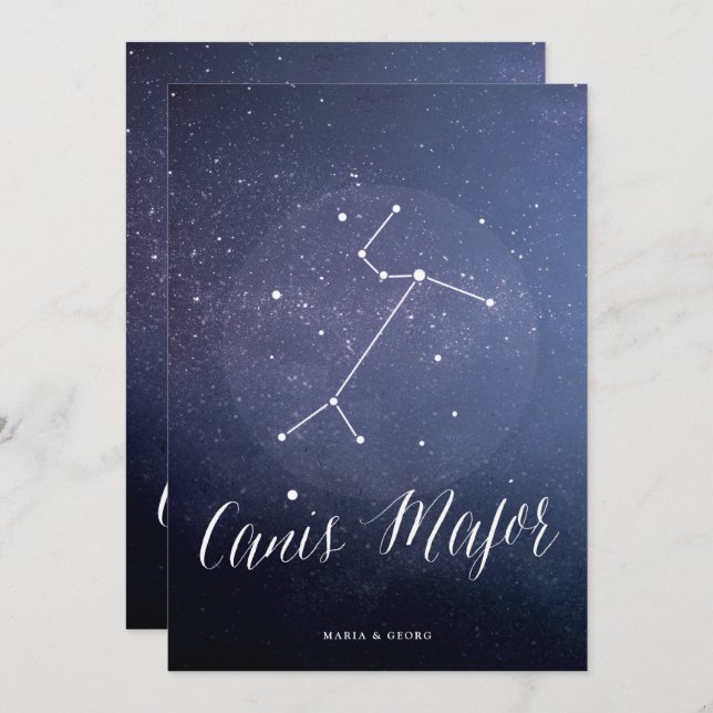 Invitación Constellation Starry Night Celestial Table Card (Anverso / Reverso)