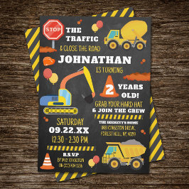 Invitación Construcción 2.º cumpleaños