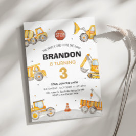 Invitación Construcción 3.ᵉʳ cumpleaños