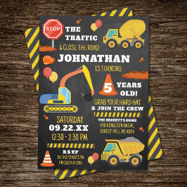 Invitación Construcción 5.º cumpleaños