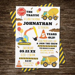 Invitación Construcción 5.º cumpleaños