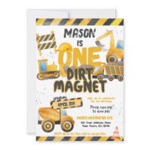 Construcción, camión volcado 1er cumpleaños