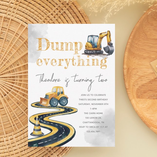 Invitación Construcción de acuarelas 2.º 3.º cumpleaños (Subido por el creador)