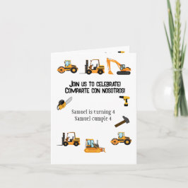 Invitación Construcción de la fiesta de cumpleaños de un niño