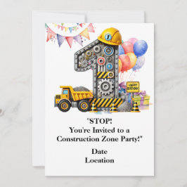 Invitación Construcción Fiesta de Cumpleaños