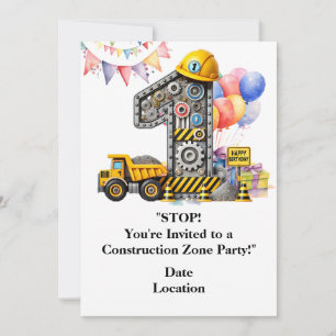 Invitación Construcción Fiesta de Cumpleaños