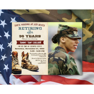 Invitación Construcción militar de retiro de mujeres femenina