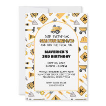 Construcción Niños amarillos Dump Camión Cumpleaño