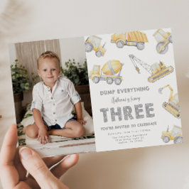 Invitación Construction 3rd THREE Birthday Party