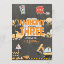 Invitación Construction Birthday Invitation