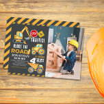 Invitación Construction Party for 4th Birthday Boy<br><div class="desc">"Get ready to make unforgettable memories with this construction-themed birthday design! Perfect for a 4-year-old boy's birthday celebration, this design features vibrant shades of yellow and black with fun construction vehicles like bulldozers, excavators, and dump trucks. This fully customizable design sets the tone for an exciting party with a creative...</div>