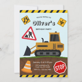 Invitación Construction Site Birthday Party