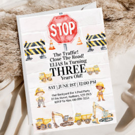 Invitación Construction Themed Children's Birthday Invitation