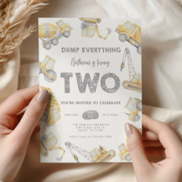 Invitación Construction TWO 2nd Birthday Party