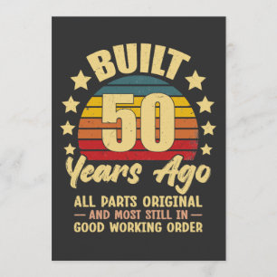 Invitación Construido hace 50 años Todas las piezas originale