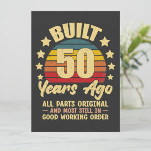 Invitación Construido hace 50 años todas las piezas originale