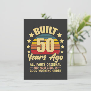 Invitación Construido hace 50 años Todas las piezas originale