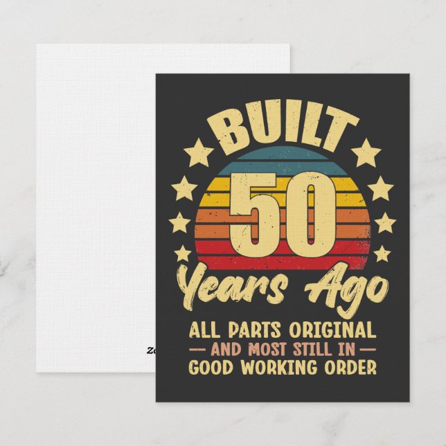 Invitación Construido hace 50 años todas las piezas originale (Anverso / Reverso)