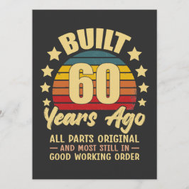 Invitación Construido hace 60 años Todas las piezas originale