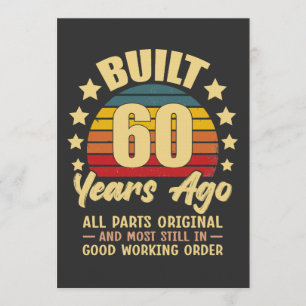 Invitación Construido hace 60 años Todas las piezas originale
