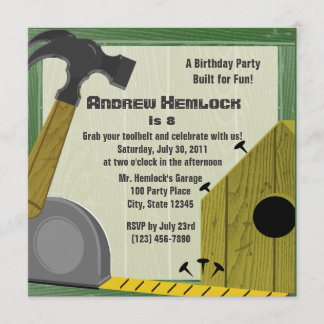Invitación Construir un cumpleaños divertido