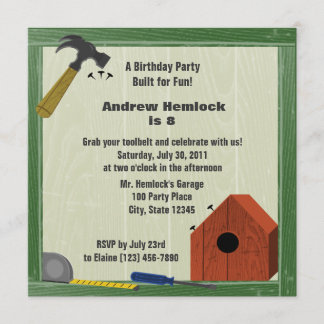 Invitación Construir un cumpleaños divertido
