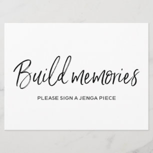 Invitación "Construye recuerdos" Letrero de Boda Jenga Eleg