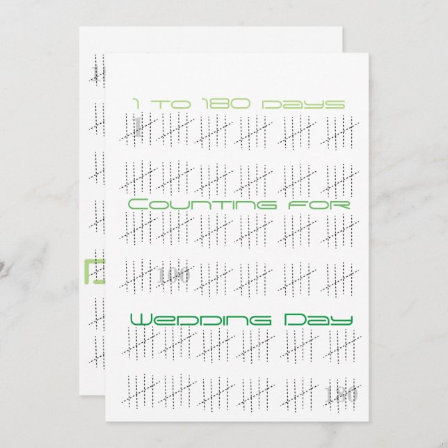 Invitación Contando días con palos (Anverso / Reverso)