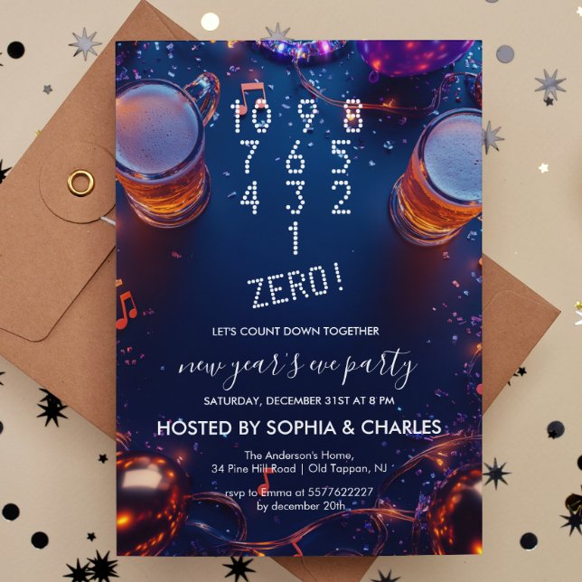 Invitación Contar bebidas contraídas Fiesta de Año Nuevo (Subido por el creador)