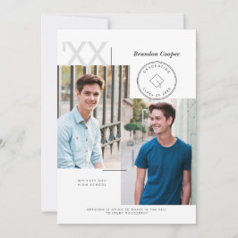 Invitación contemporánea de graduación de Cap