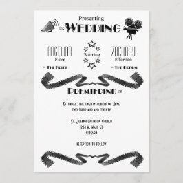 Invitación contemporánea de la boda del fan de