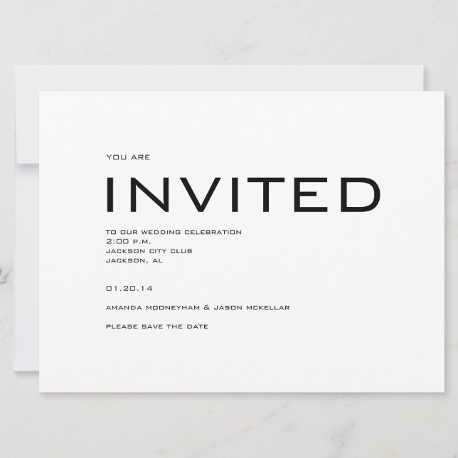 invitación contemporánea para guardar la fecha (Anverso)