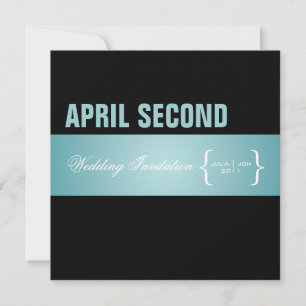 Invitación Contemporáneo + clásico/verde azulado + negro