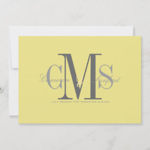 Invitación Contemporáneo + con clase/amarillo + gris