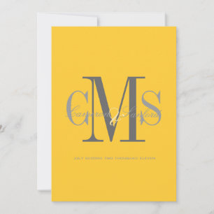 Invitación Contemporáneo + elegante/amarillo + gris