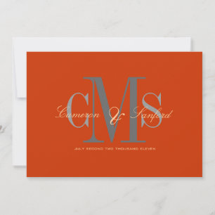 Invitación Contemporáneo + elegante/naranja + especia