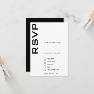 Invitación Contemporáneo negro y blanco