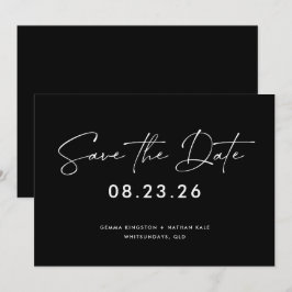 Invitación Contemporáneo Save the Date en negro y blanco