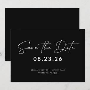 Invitación Contemporáneo Save the Date en negro y blanco
